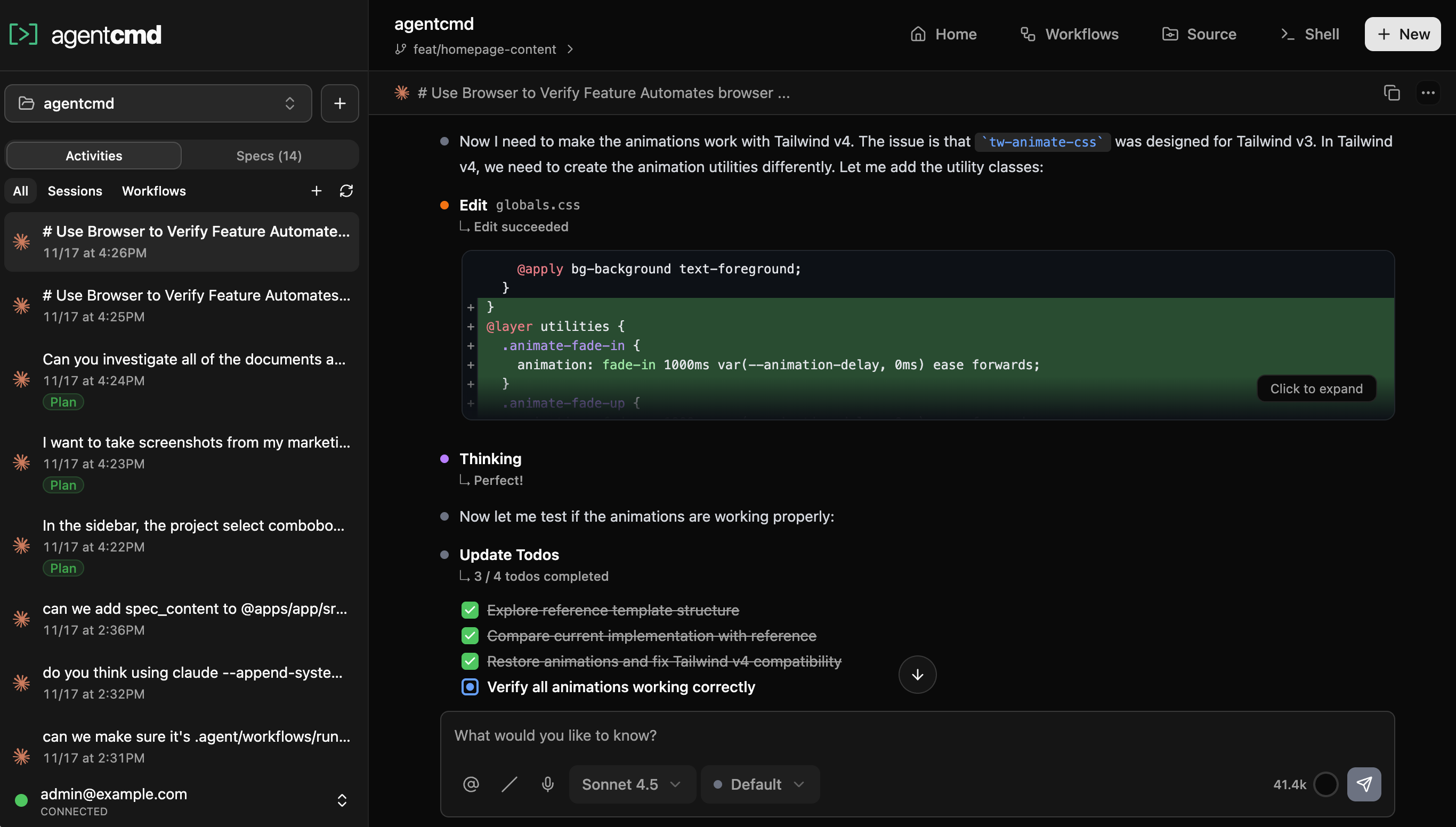 AI Chat Session with Real-time Updates